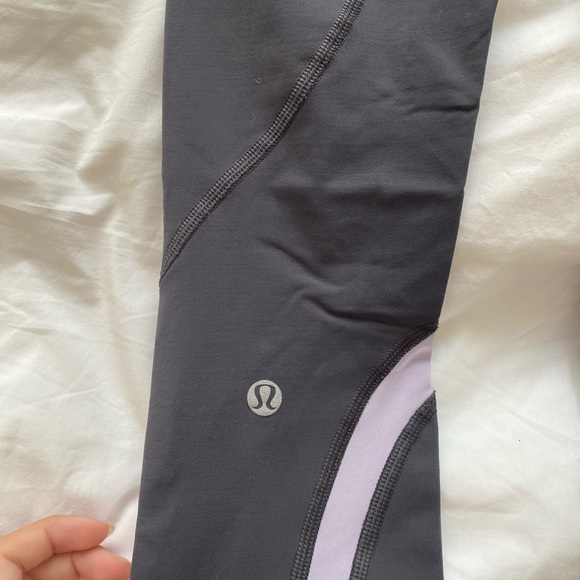 Lululemon purple and gray capri leggings - Picture 3 of 4